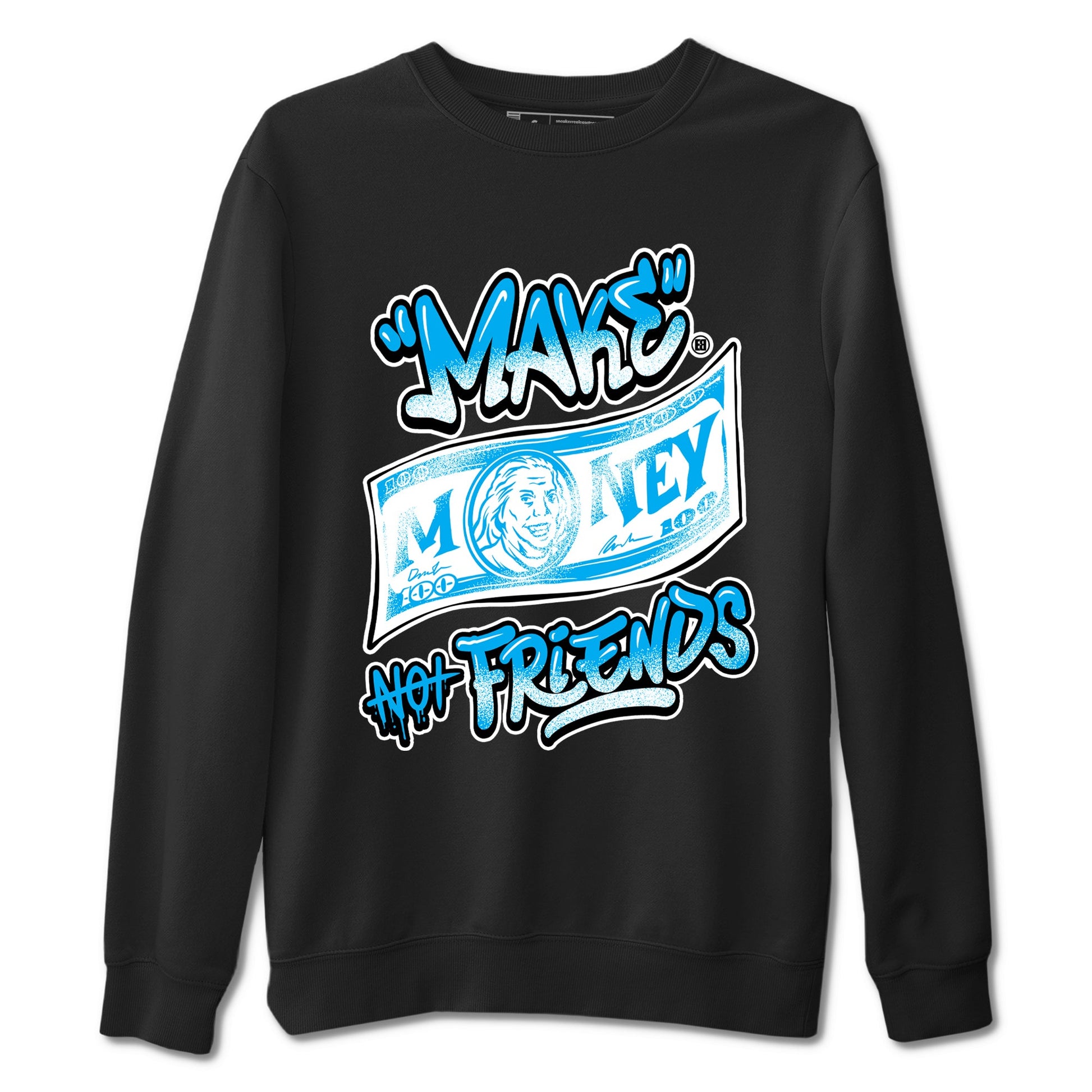 1s High OG UNC Reimagined shirts to match jordans Make Money Not Friends graphic tees Air Jordan 1 UNC Reimagined match shoes to clothes SNRT Sneaker Tees unisex cotton Black 2 shirts