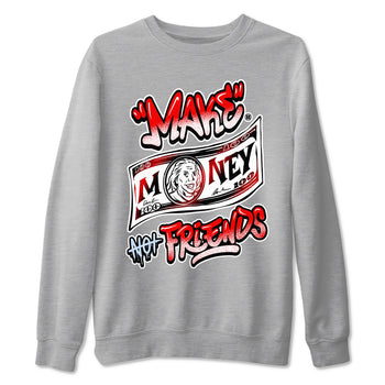 11s Cherry shirts to match jordans Make Money Not Friends sneaker match tees Air Jordan 11 Retro Cherry match shoes to clothes SNRT Sneaker Tees unisex cotton Heather Grey 2 shirts