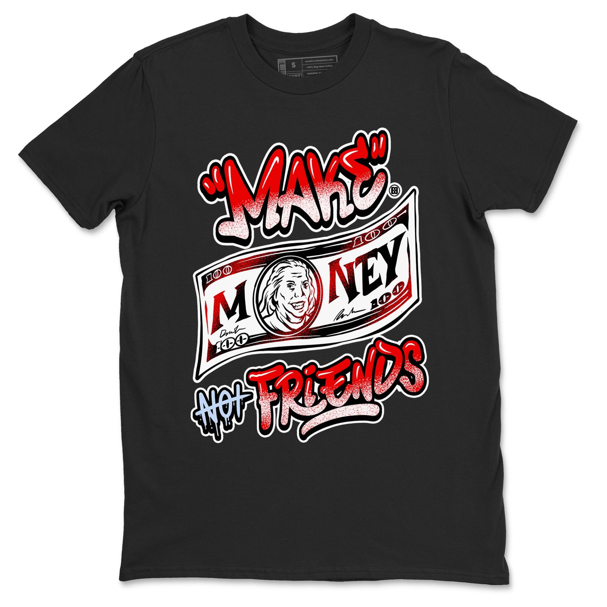 11s Cherry shirts to match jordans Make Money Not Friends sneaker match tees Air Jordan 11 Retro Cherry match shoes to clothes SNRT Sneaker Tees unisex cotton Black 2 shirts