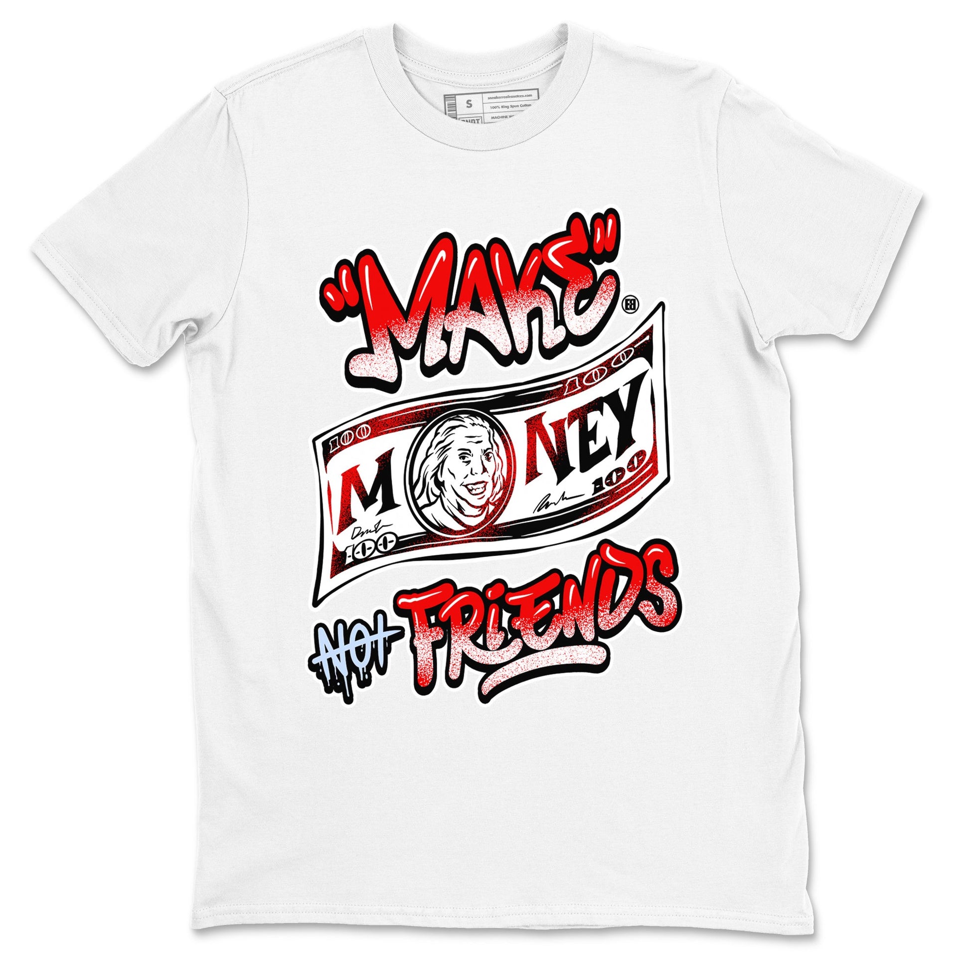 11s Cherry shirts to match jordans Make Money Not Friends sneaker match tees Air Jordan 11 Retro Cherry match shoes to clothes SNRT Sneaker Tees unisex cotton White 2 shirts