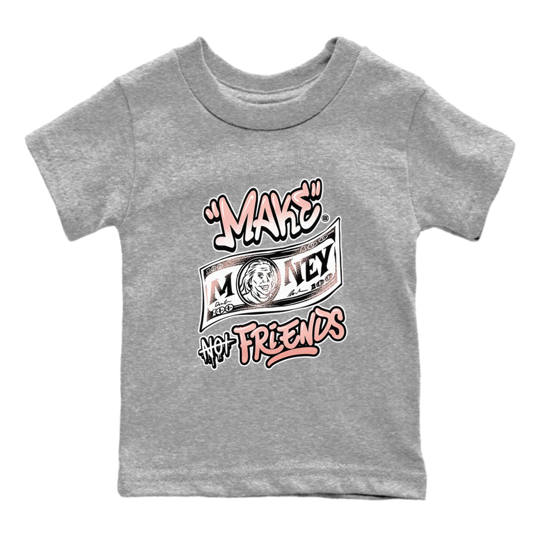 11s Legend Pink shirt to match jordans Make Money Not Friends sneaker tees Air Jordan 11 Legend Pink SNRT sneaker release tees baby toddler Heather Grey 2 cotton Shirt