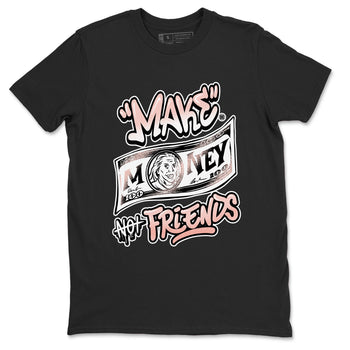 11s Legend Pink shirt to match jordans Make Money Not Friends sneaker tees Air Jordan 11 Legend Pink SNRT Sneaker Release Tees unisex cotton Black 2 crew neck shirt
