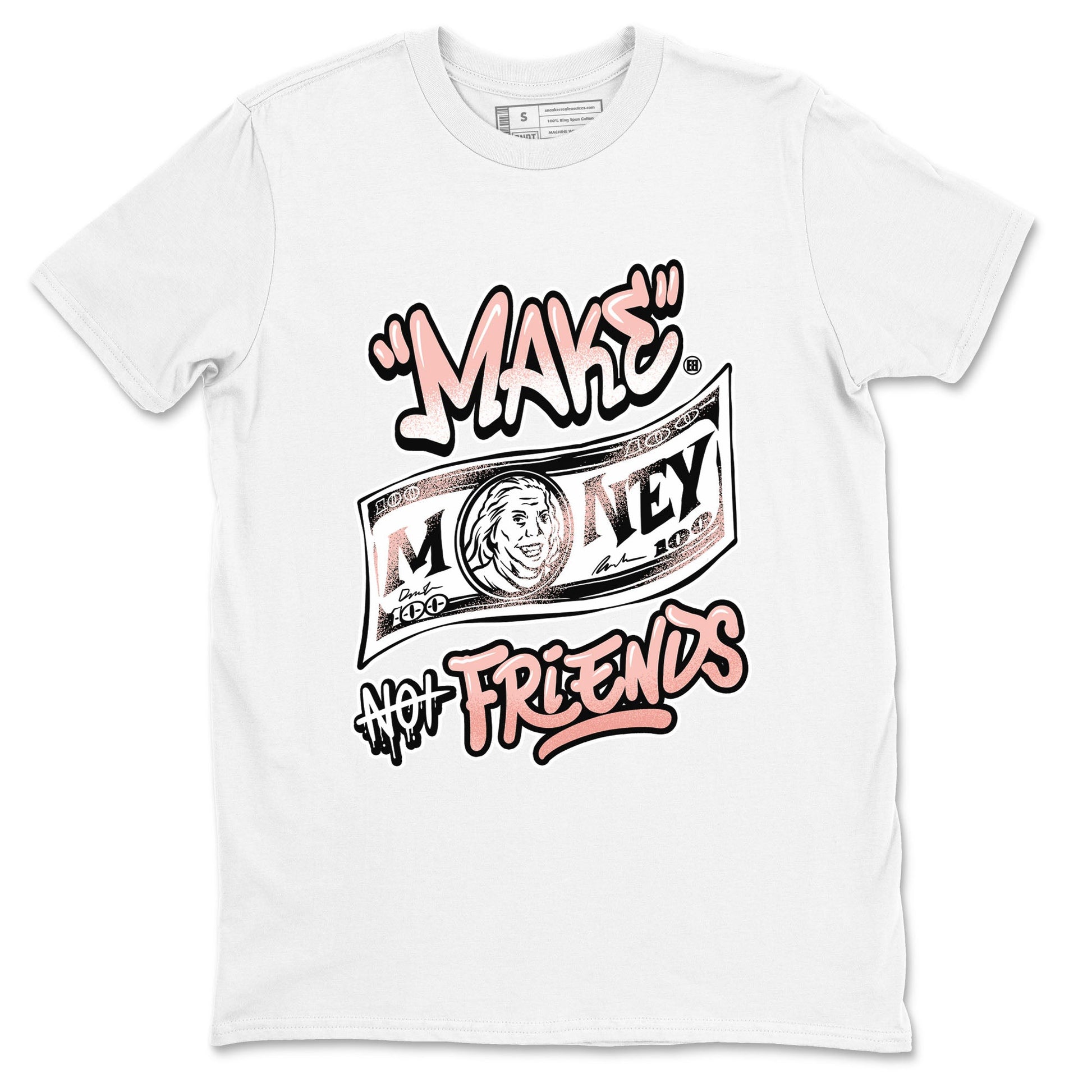 11s Legend Pink shirt to match jordans Make Money Not Friends sneaker tees Air Jordan 11 Legend Pink SNRT Sneaker Release Tees unisex cotton White 2 crew neck shirt