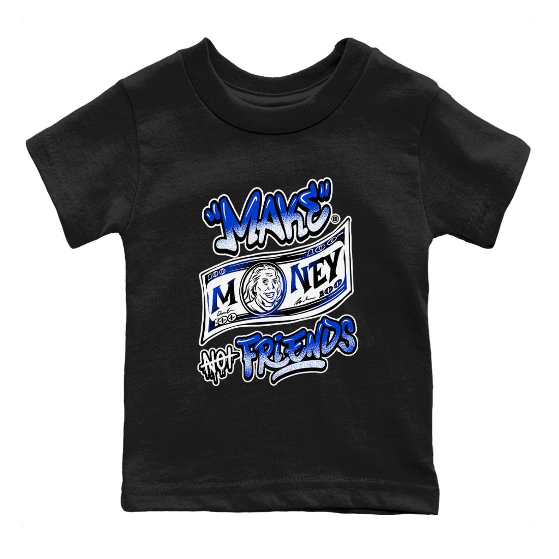 12s Blueberry shirts to match jordans Make Money Not Friends sneaker match tees Air Jordan 12 Blueberry SNRT Sneaker Release Tees Youth Baby Black 2 crew neck shirts