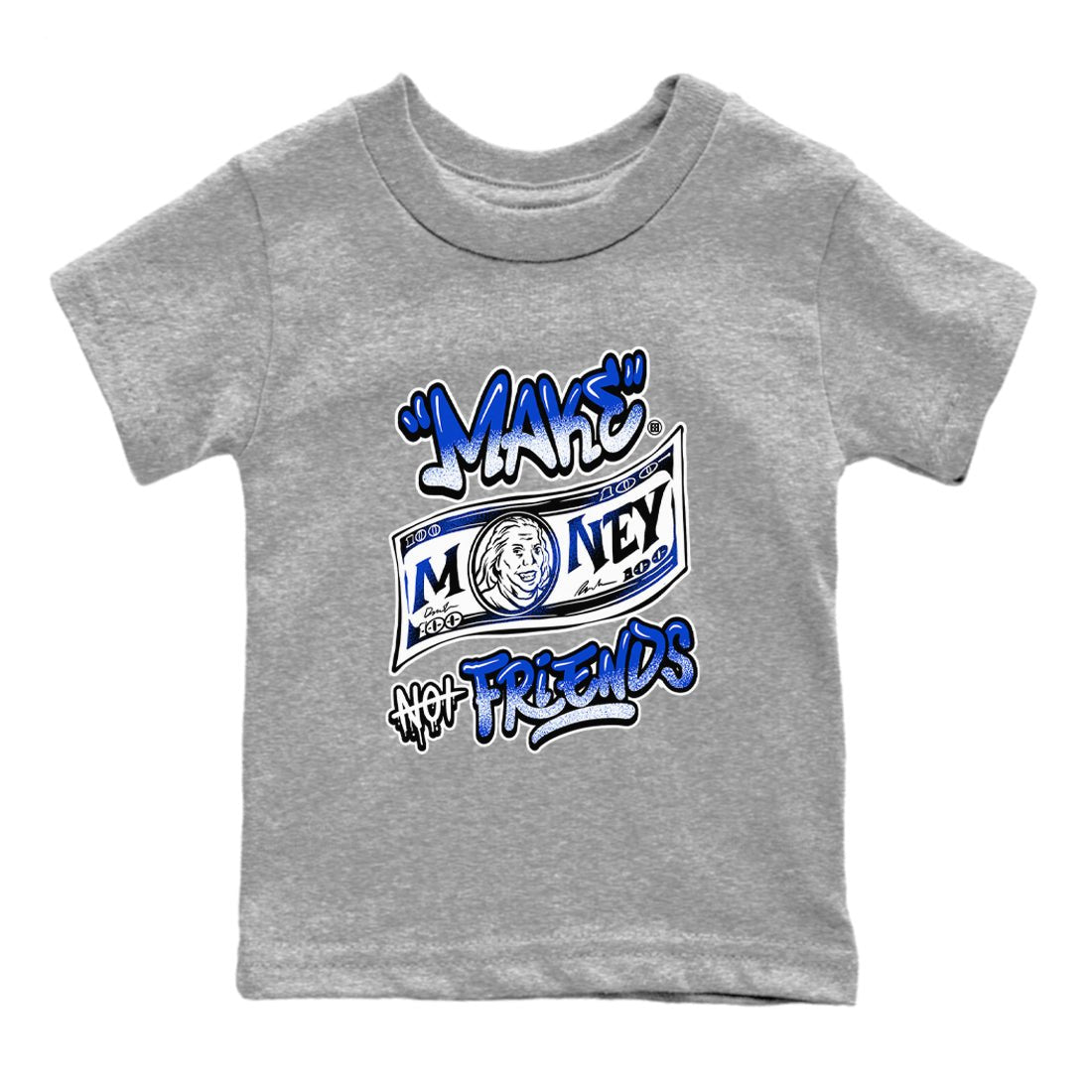 12s Blueberry shirts to match jordans Make Money Not Friends sneaker match tees Air Jordan 12 Blueberry SNRT Sneaker Release Tees Youth Baby Heather Grey 2 crew neck shirts
