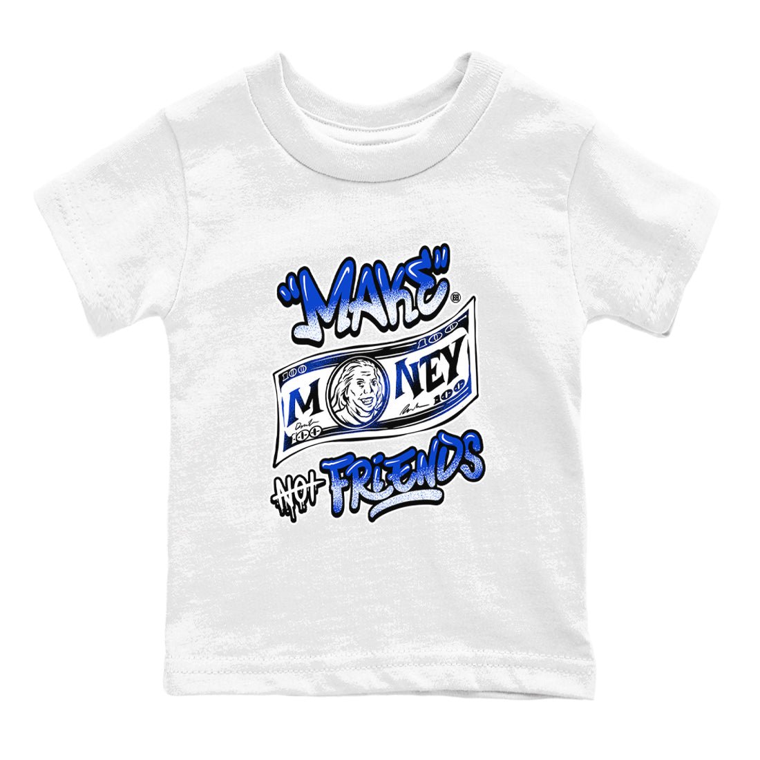 12s Blueberry shirts to match jordans Make Money Not Friends sneaker match tees Air Jordan 12 Blueberry SNRT Sneaker Release Tees Youth Baby White 2 crew neck shirts