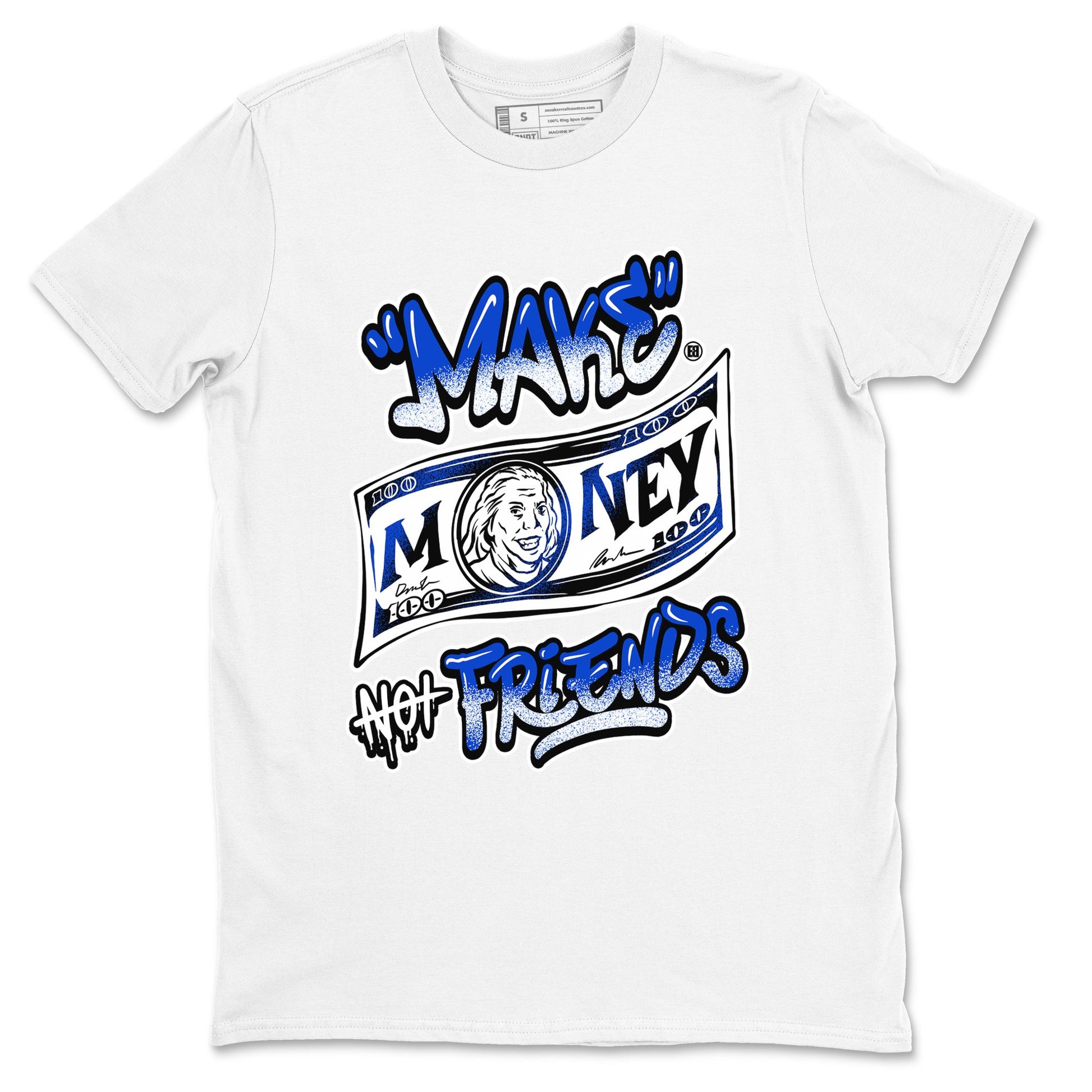 12s Blueberry shirts to match jordans Make Money Not Friends sneaker match tees Air Jordan 12 Blueberry SNRT Sneaker Release Tees unisex cotton White 2 crew neck shirts