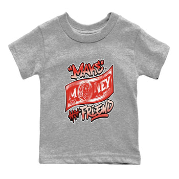 13s Dune Red shirts to match jordans Make Money Not Friends sneaker match tees Air Jordan 13 Dune Red SNRT Sneaker Tees streetwear brand Baby and Youth Heather Grey 2 cotton tee
