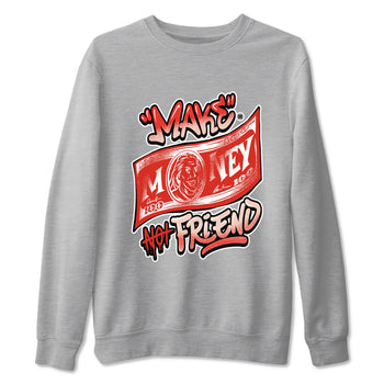 13s Dune Red shirts to match jordans Make Money Not Friends sneaker match tees Air Jordan 13 Dune Red SNRT Sneaker Tees streetwear brand Heather Grey 2 unisex cotton tee