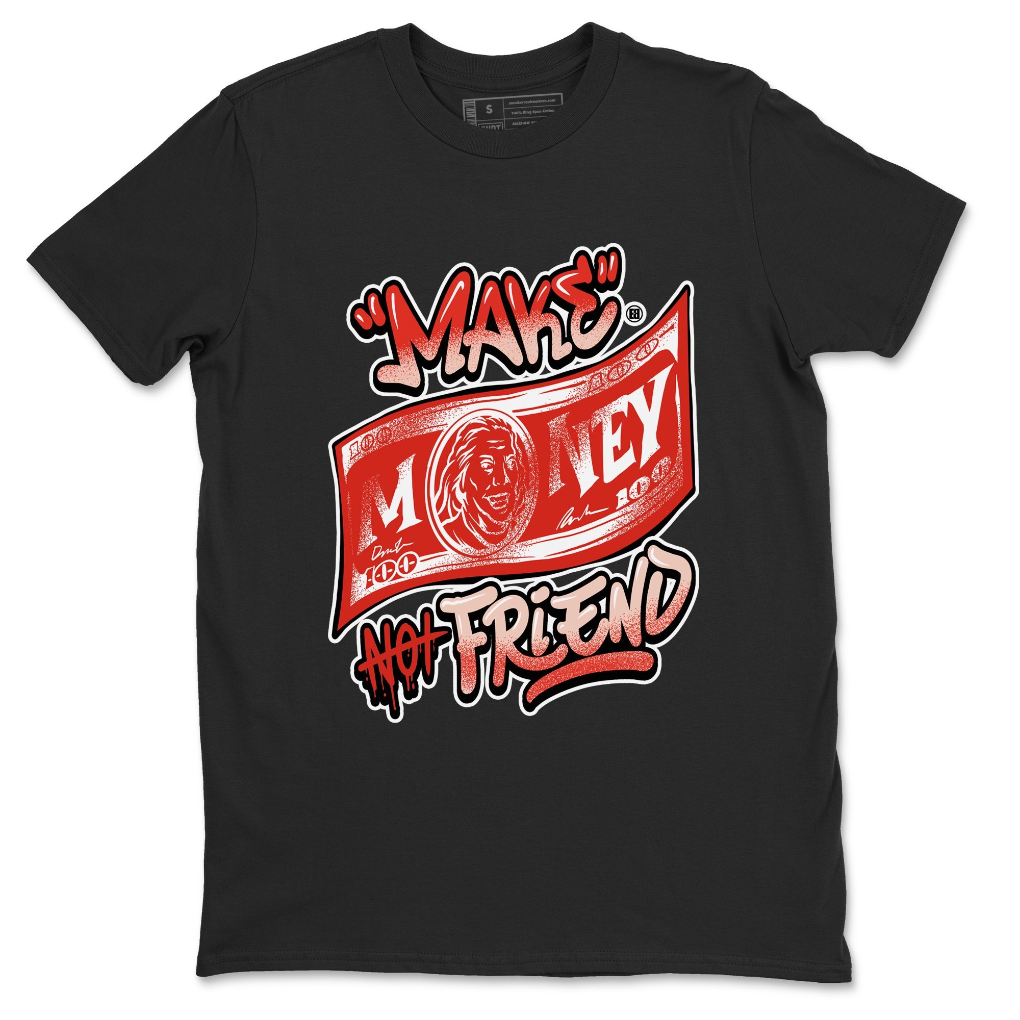 13s Dune Red shirts to match jordans Make Money Not Friends sneaker match tees Air Jordan 13 Dune Red SNRT Sneaker Tees streetwear brand Black 2 unisex cotton tee