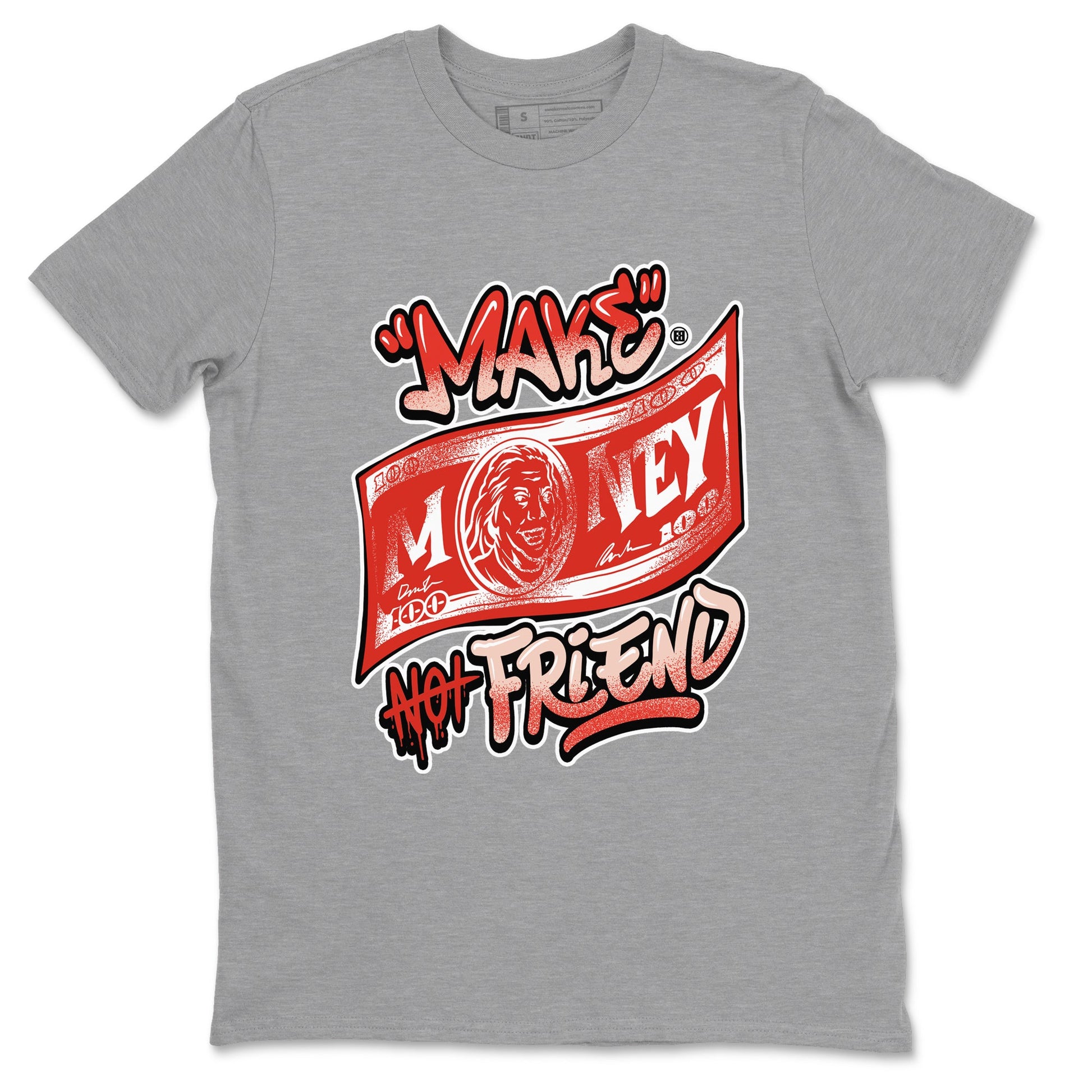 13s Dune Red shirts to match jordans Make Money Not Friends sneaker match tees Air Jordan 13 Dune Red SNRT Sneaker Tees streetwear brand Heather Grey 2 unisex cotton tee