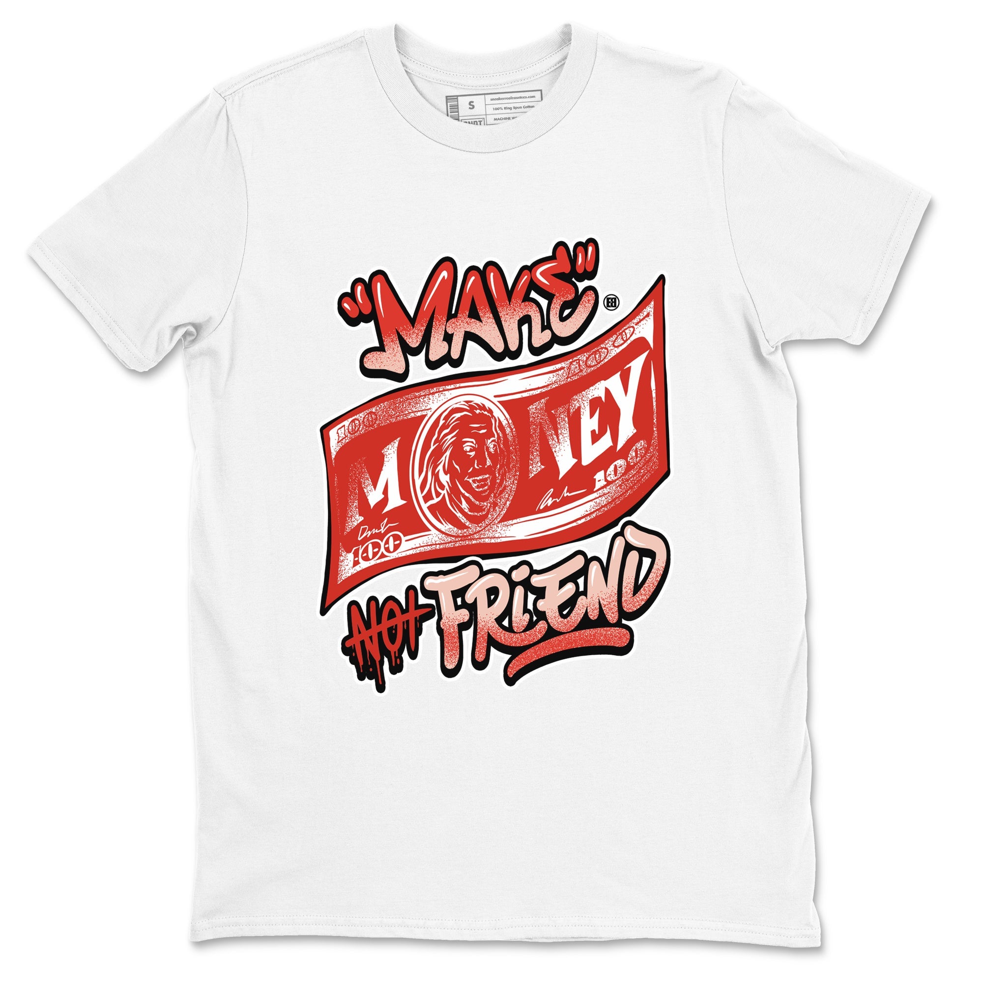 13s Dune Red shirts to match jordans Make Money Not Friends sneaker match tees Air Jordan 13 Dune Red SNRT Sneaker Tees streetwear brand White 2 unisex cotton tee