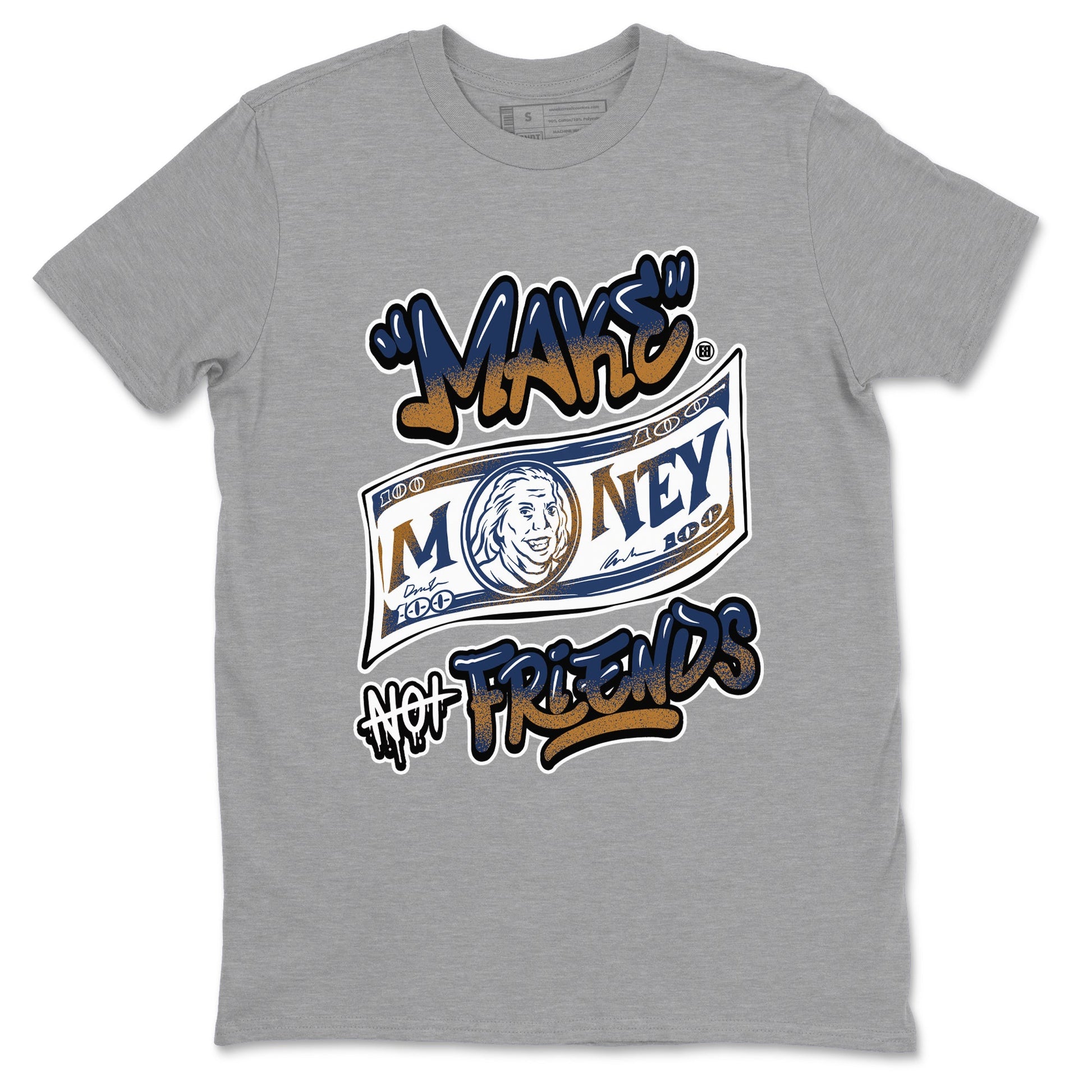 13 Midnight Navy Shirts To Match Jordans Make Money Not Friends Sneaker Shirts Air Jordan 13 Midnight Navy SNRT Sneaker Release Tees Unisex Cotton Crew Neck Heather Grey 2 crew neck shirts