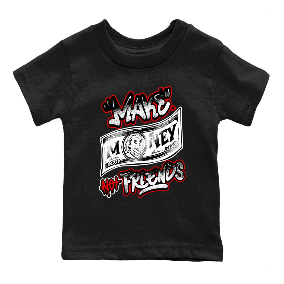 Air Jordan 14 Black Toe t shirts to match sneakers Make Money Not Friends sneaker match tees 14s Black Toe sneaker match tee SNRT Sneaker Tees Youth Baby Black 2 tee