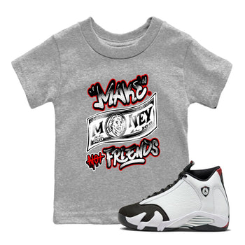 Air Jordan 14 Black Toe t shirts to match sneakers Make Money Not Friends sneaker match tees 14s Black Toe sneaker match tee SNRT Sneaker Tees Youth Baby Heather Grey 1 tee