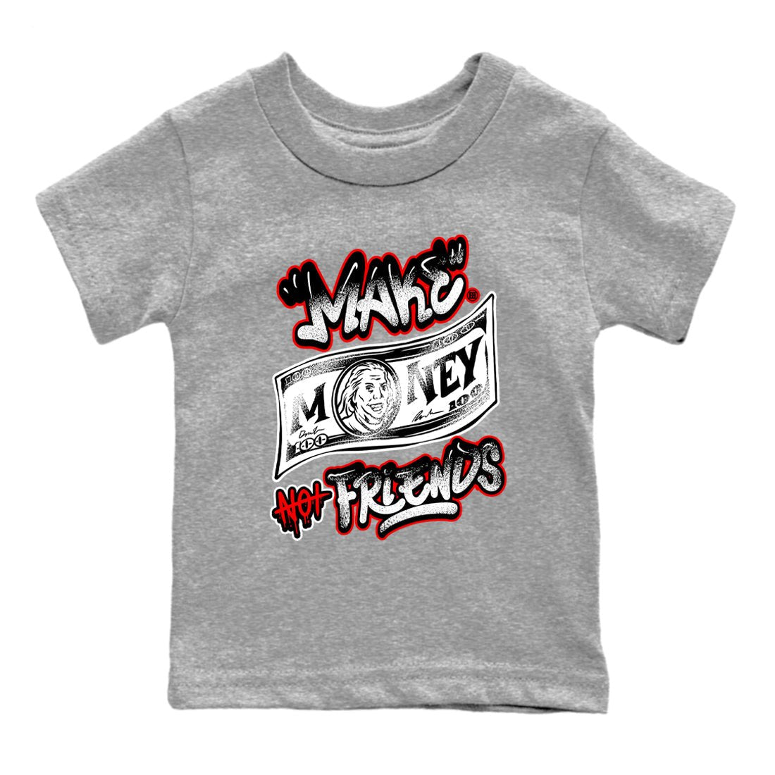 Air Jordan 14 Black Toe t shirts to match sneakers Make Money Not Friends sneaker match tees 14s Black Toe sneaker match tee SNRT Sneaker Tees Youth Baby Heather Grey 2 tee