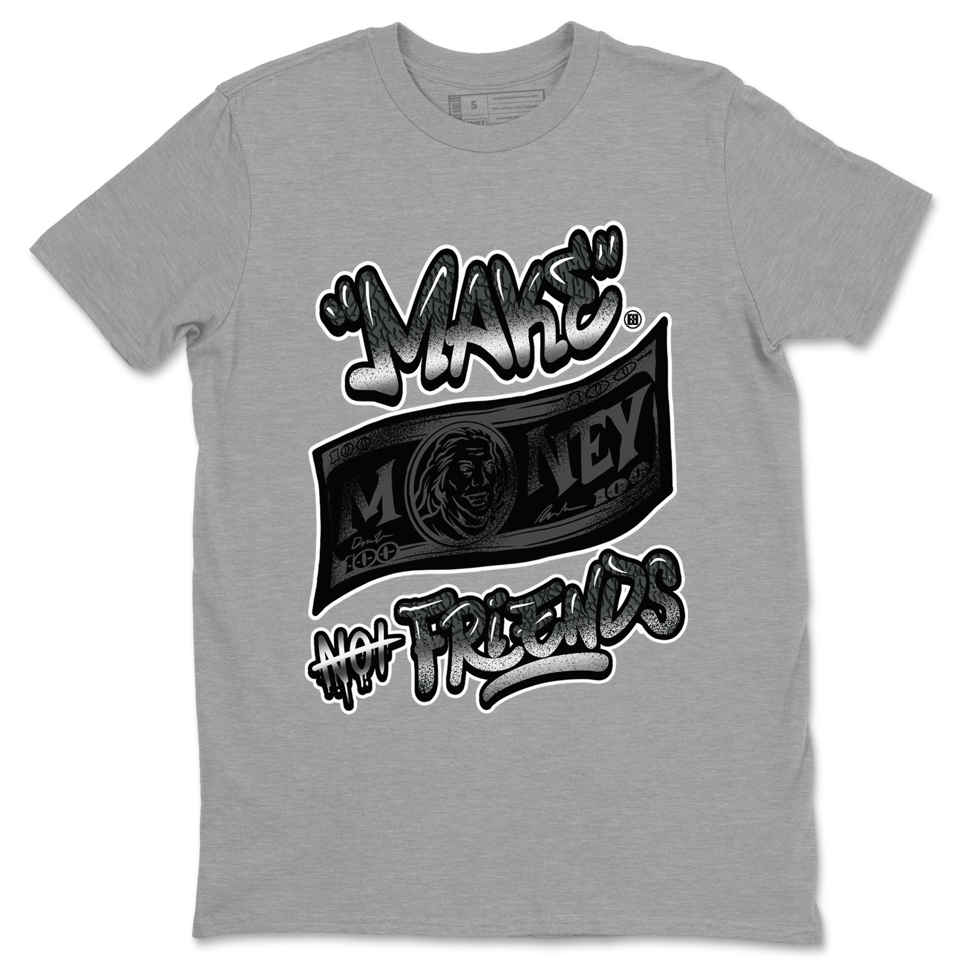 3s Black Cat shirts to match jordans Make Money Not Friends sneaker match tees AJ3 Retro Black Cat match shoes to clothes SNRT Sneaker Tees unisex cotton Heather Grey 2 shirts