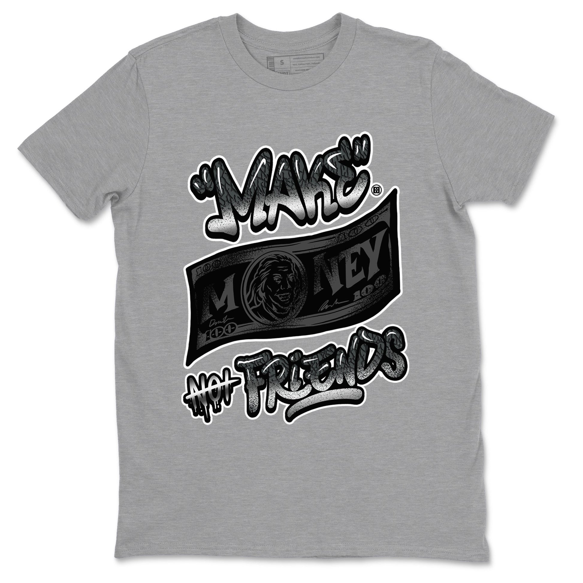 3s Black Cat shirts to match jordans Make Money Not Friends sneaker match tees AJ3 Retro Black Cat match shoes to clothes SNRT Sneaker Tees unisex cotton Heather Grey 2 shirts