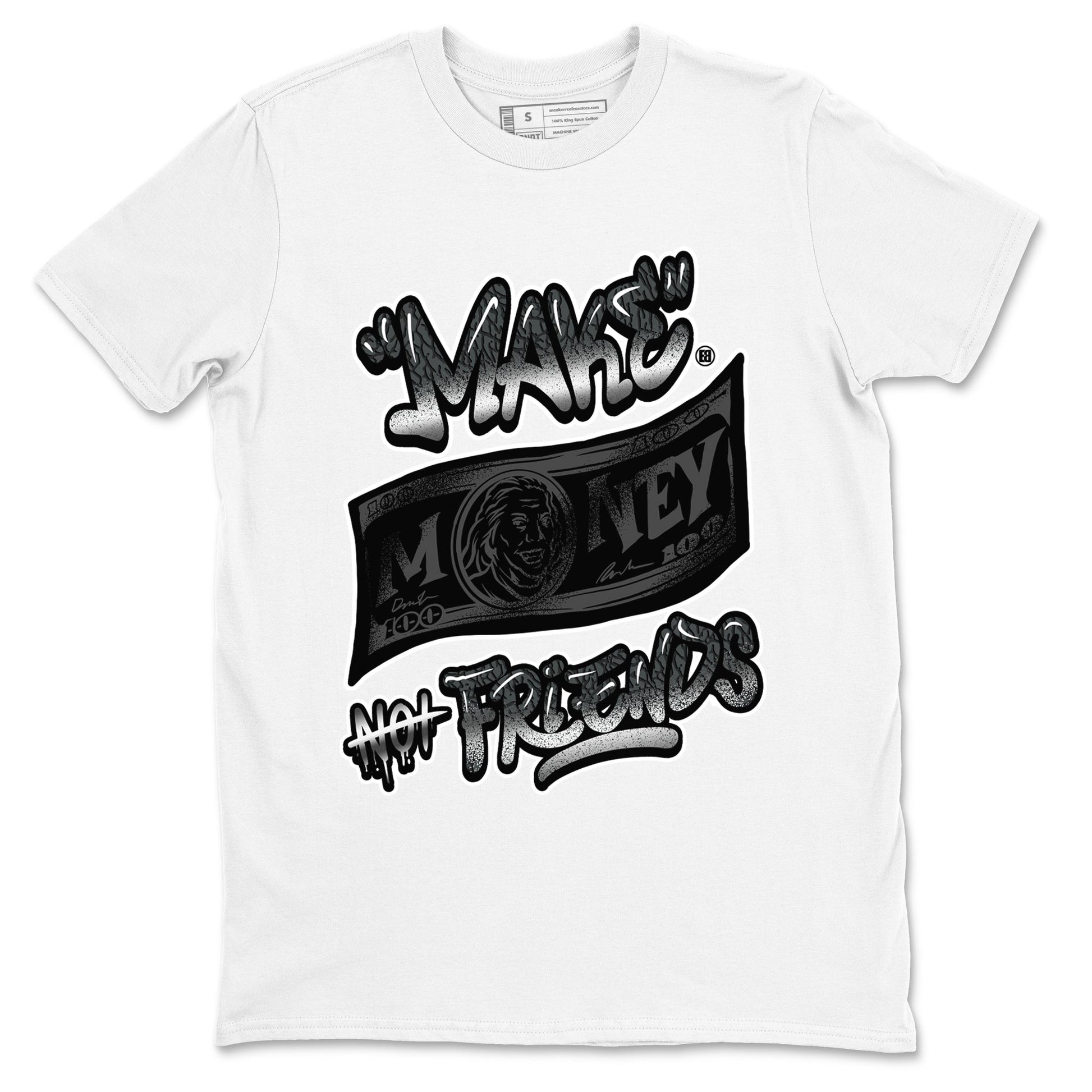 3s Black Cat shirts to match jordans Make Money Not Friends sneaker match tees AJ3 Retro Black Cat match shoes to clothes SNRT Sneaker Tees unisex cotton White 2 shirts