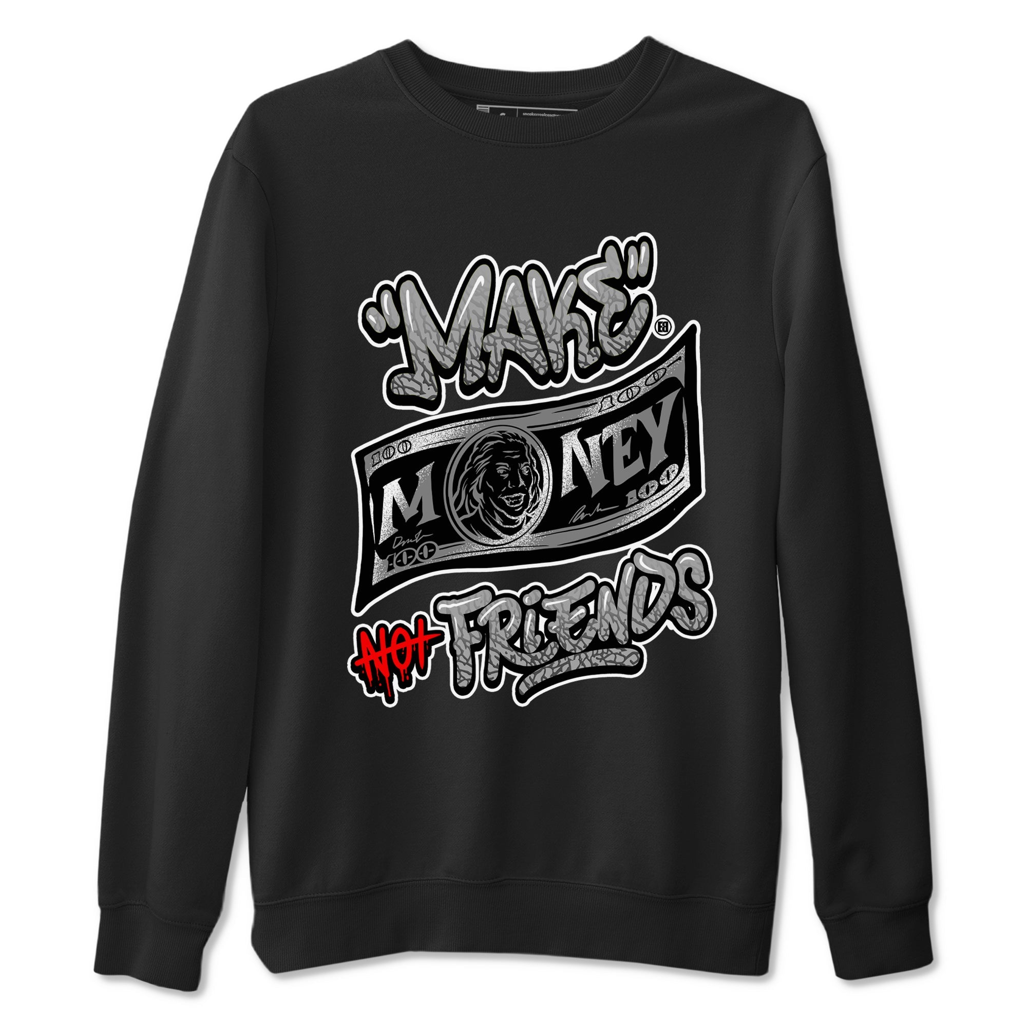 3s Black Cement shirts to match jordans Make Money Not Friends sneaker match tees Air Jordan 3 Retro Black Cement SNRT Sneaker Release Tees unisex cotton Black 2 crew neck shirts