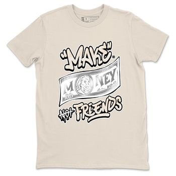 Make Money Not Friends sneaker match t-shirt styled to complete your fit with the Air Jordan 3 Pure Money sneakers, shown in Natural 2.