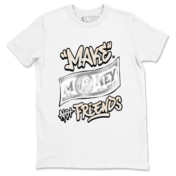 Make Money Not Friends sneaker match t-shirt styled to complete your fit with the Air Jordan 3 Pure Money sneakers, shown in White 2.