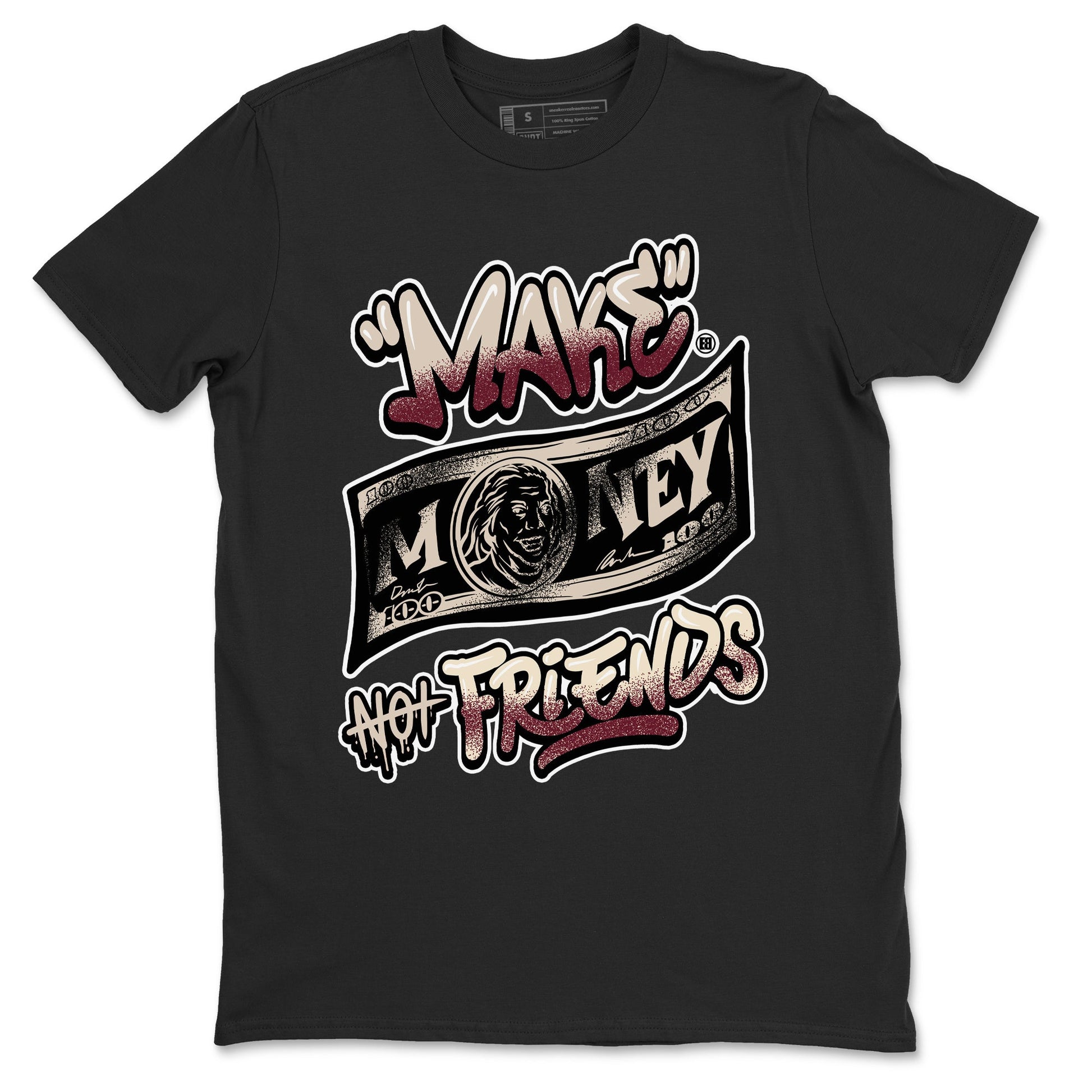 4s A Ma Maniere x Fossil Stone shirts to match jordans Make Money Not Friends sneaker match tees Air Jordan 4 A Ma Maniere x Fossil Stone match shoes to clothes SNRT Sneaker Tees unisex cotton Black 2 shirts