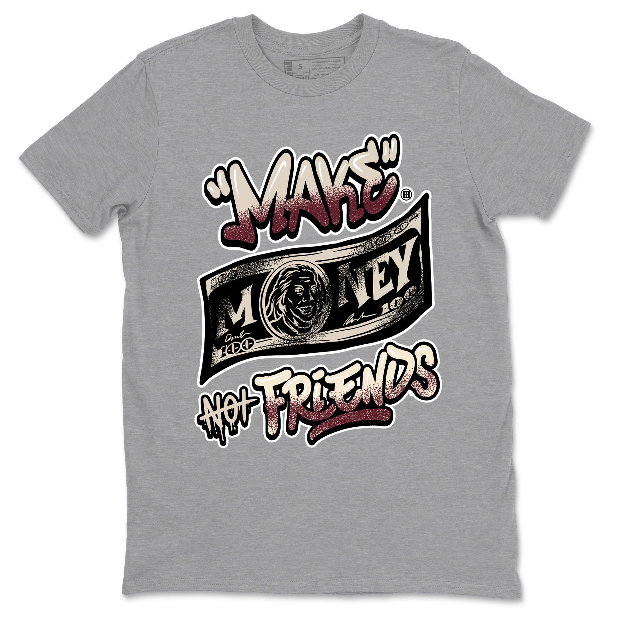 4s A Ma Maniere x Fossil Stone shirts to match jordans Make Money Not Friends sneaker match tees Air Jordan 4 A Ma Maniere x Fossil Stone match shoes to clothes SNRT Sneaker Tees unisex cotton Heather Grey 2 shirts