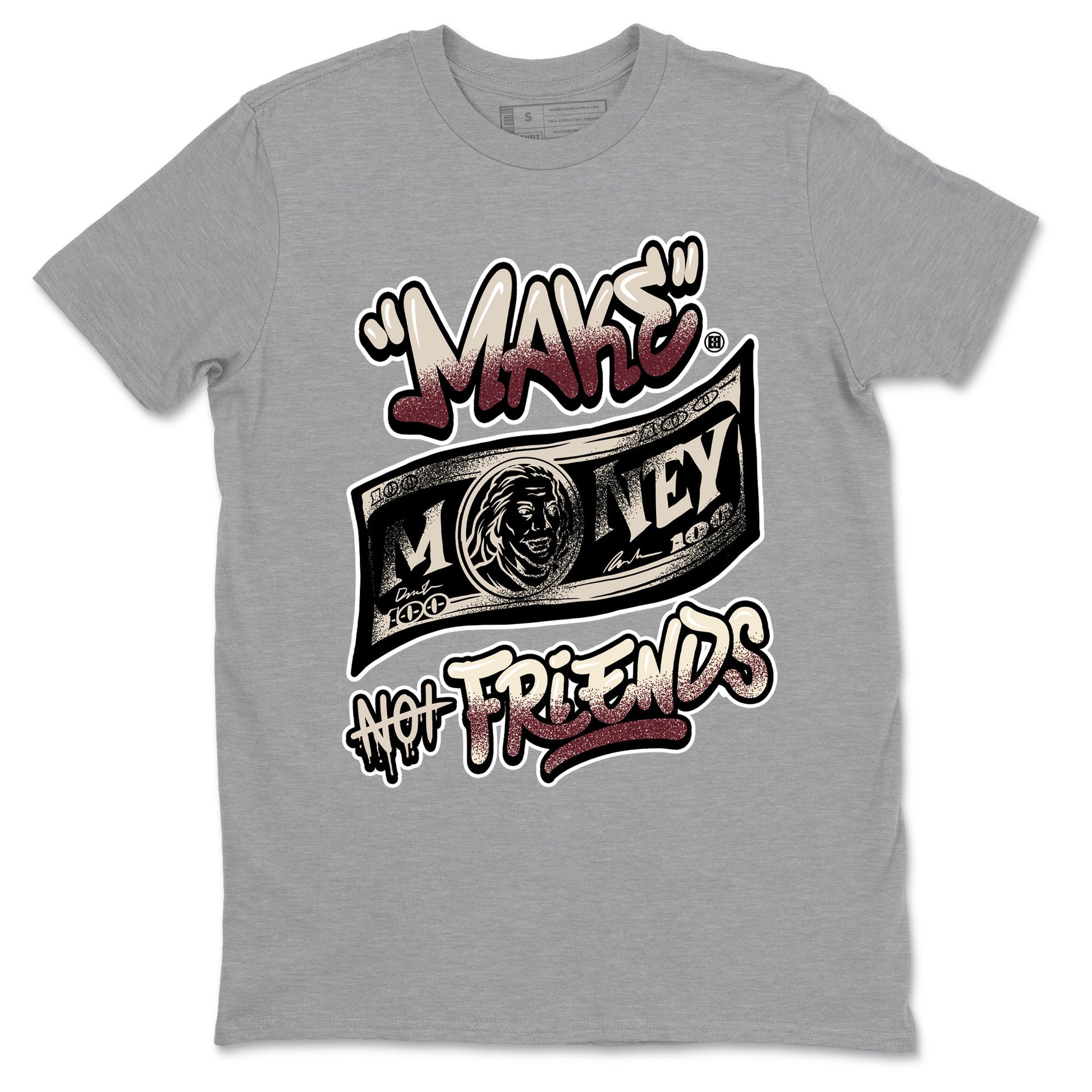 4s A Ma Maniere x Fossil Stone shirts to match jordans Make Money Not Friends sneaker match tees Air Jordan 4 A Ma Maniere x Fossil Stone match shoes to clothes SNRT Sneaker Tees unisex cotton Heather Grey 2 shirts