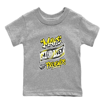 Air Jordan 4 Retro Vivid Sulfur shirt to match jordans Make Money Not Friends sneaker tees 4s Vivid Sulfur SNRT Sneaker release tees baby toddler Heather Grey 2 cotton Shirt
