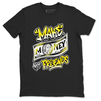 Air Jordan 4 Retro Vivid Sulfur shirt to match jordans Make Money Not Friends sneaker tees 4s Vivid Sulfur SNRT Sneaker Release Tees unisex cotton Black 2 crew neck shirt