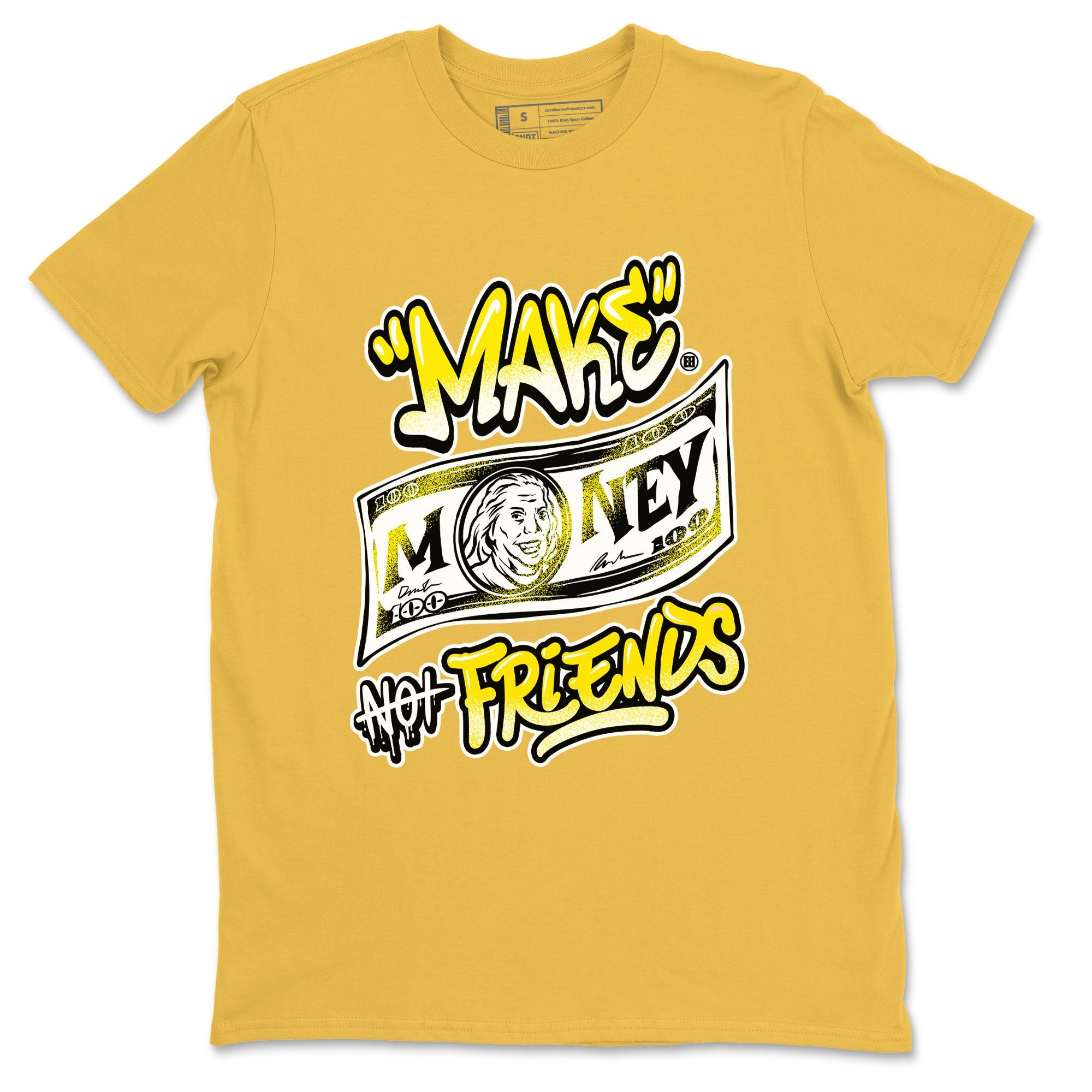 Air Jordan 4 Retro Vivid Sulfur shirt to match jordans Make Money Not Friends sneaker tees 4s Vivid Sulfur SNRT Sneaker Release Tees unisex cotton Daisy 2 crew neck shirt