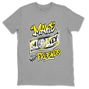 Air Jordan 4 Retro Vivid Sulfur shirt to match jordans Make Money Not Friends sneaker tees 4s Vivid Sulfur SNRT Sneaker Release Tees unisex cotton Heather Grey 2 crew neck shirt