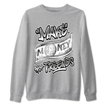 9s Cool Grey best t shirts to wear with jordans Make Money Not Friends sneaker match tees Air Jordan 9 Retro Cool Grey match shoes to clothes SNRT Sneaker Tees unisex cotton Heather Grey 2 shirts