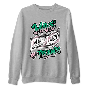 Dunk Low Medium Soft Pink Malachite shirt to match jordans Make Money Not Friends sneaker tees Dunks Medium Soft Pink Malachite Streetwear Brand SNRT Sneaker Release Tees unisex cotton Heather Grey 2 crew neck shirt