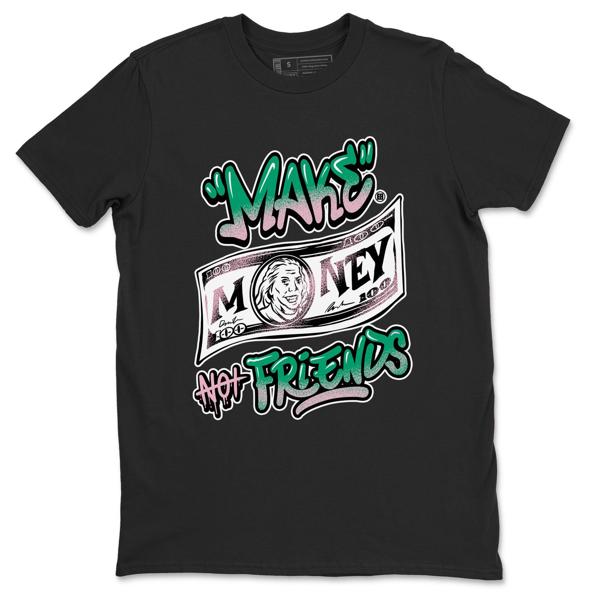 Dunk Low Medium Soft Pink Malachite shirt to match jordans Make Money Not Friends sneaker tees Dunks Medium Soft Pink Malachite Streetwear Brand SNRT Sneaker Release Tees unisex cotton Black 2 crew neck shirt