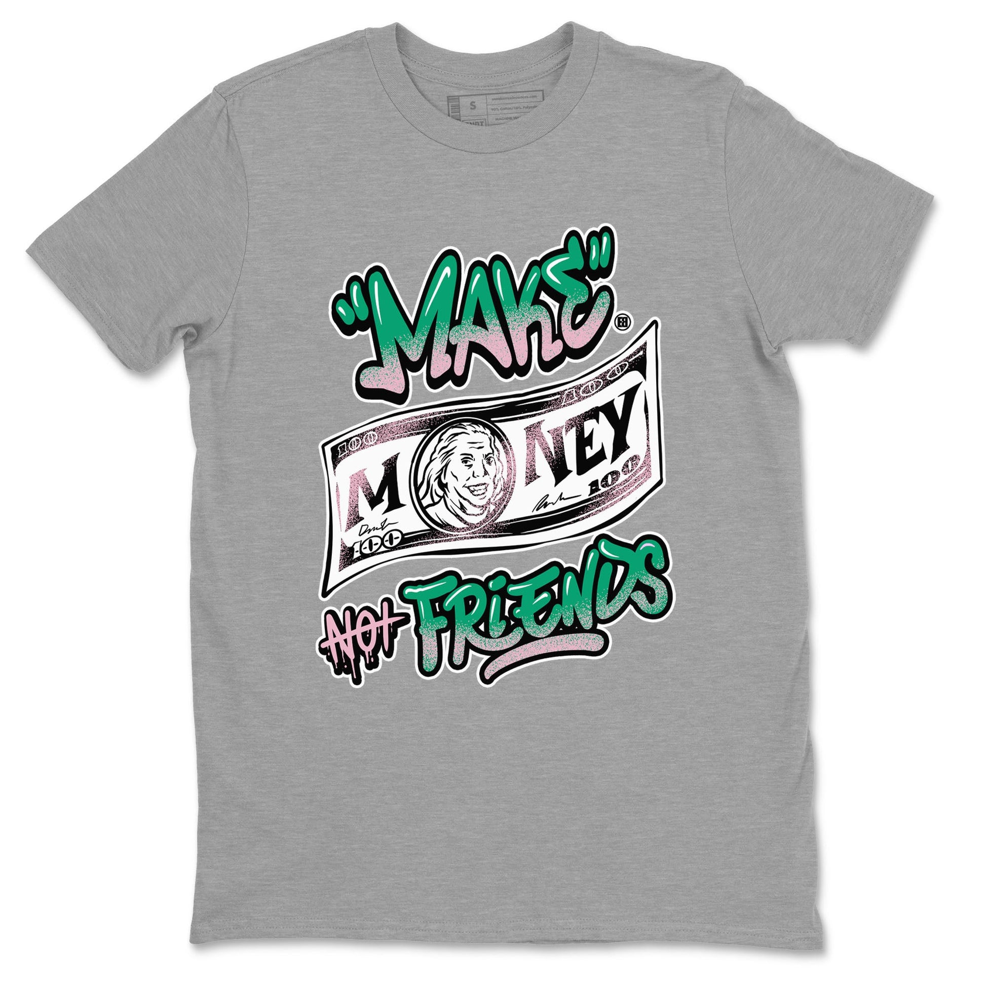 Dunk Low Medium Soft Pink Malachite shirt to match jordans Make Money Not Friends sneaker tees Dunks Medium Soft Pink Malachite Streetwear Brand SNRT Sneaker Release Tees unisex cotton Heather Grey 2 crew neck shirt