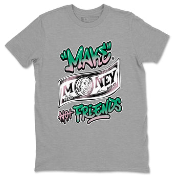 Dunk Low Medium Soft Pink Malachite shirt to match jordans Make Money Not Friends sneaker tees Dunks Medium Soft Pink Malachite Streetwear Brand SNRT Sneaker Release Tees unisex cotton Heather Grey 2 crew neck shirt