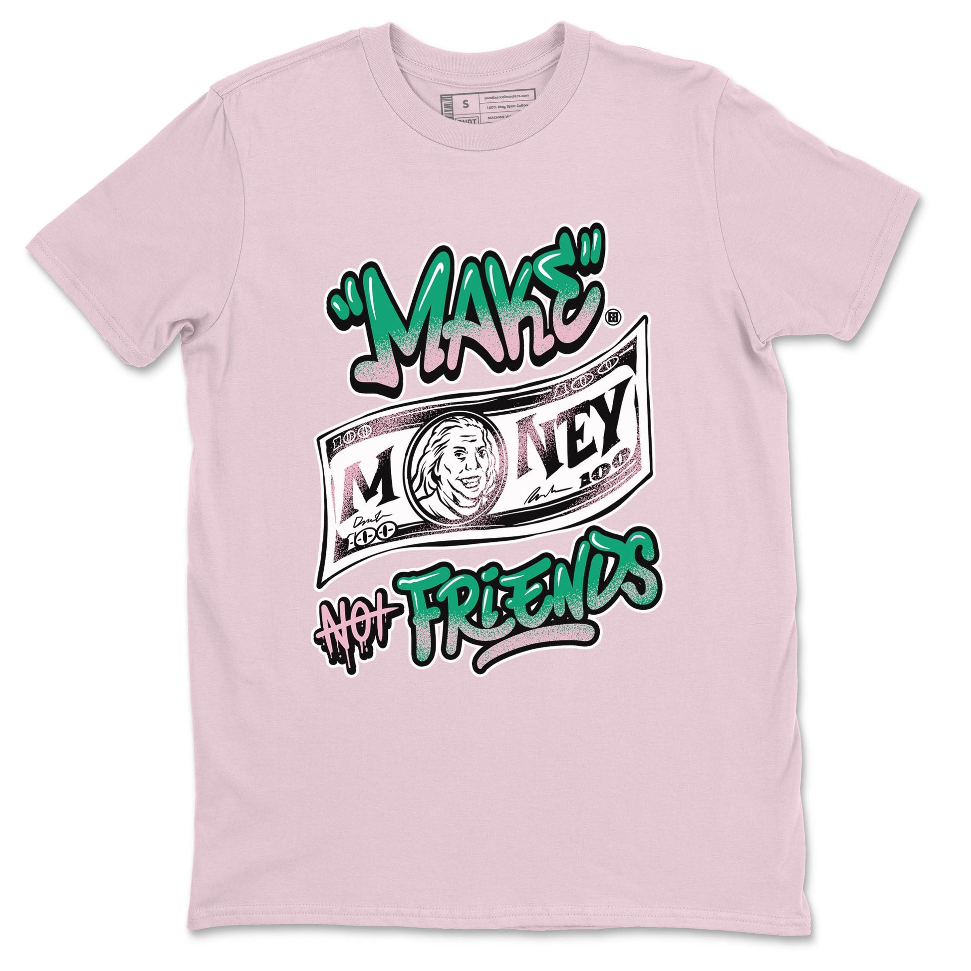 Dunk Low Medium Soft Pink Malachite shirt to match jordans Make Money Not Friends sneaker tees Dunks Medium Soft Pink Malachite Streetwear Brand SNRT Sneaker Release Tees unisex cotton Pink 2 crew neck shirt