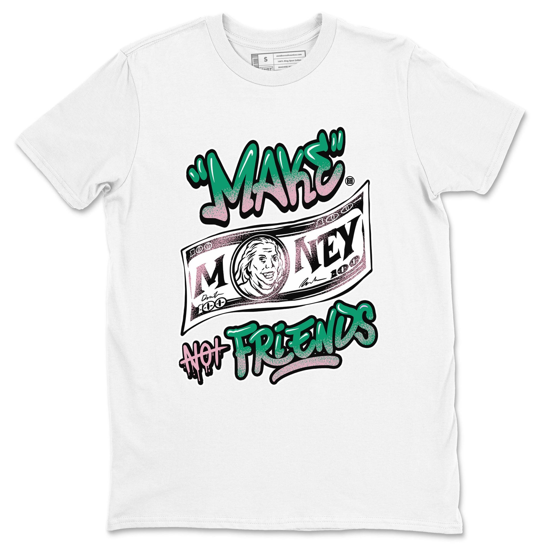 Dunk Low Medium Soft Pink Malachite shirt to match jordans Make Money Not Friends sneaker tees Dunks Medium Soft Pink Malachite Streetwear Brand SNRT Sneaker Release Tees unisex cotton White 2 crew neck shirt