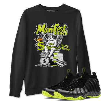 Foams One Black Volt shirts to match jordans Manifest Money sneaker match tees Air Foamposite One Black and Volt match shoes to clothes SNRT Sneaker Tees unisex cotton Black 1 shirts