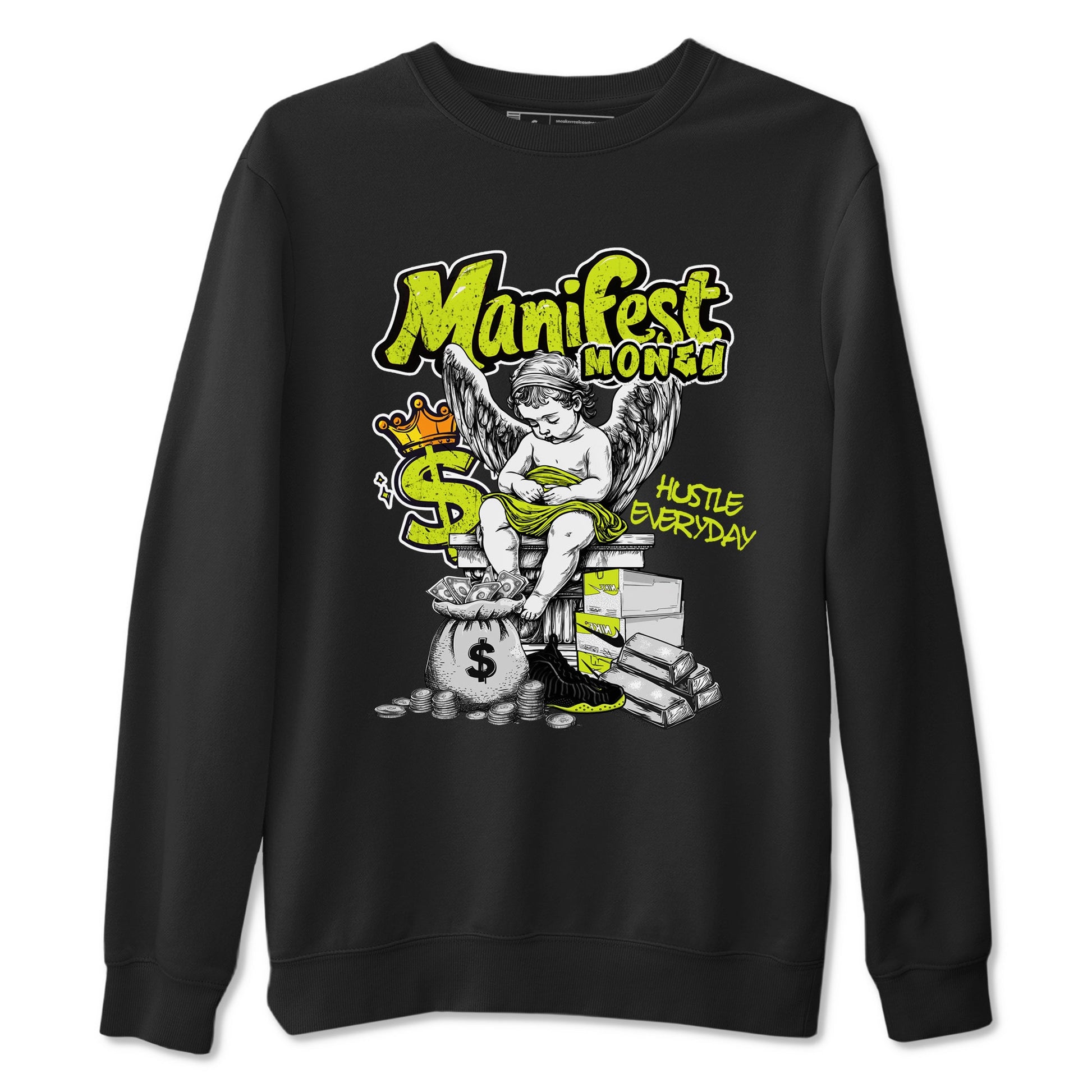 Foams One Black Volt shirts to match jordans Manifest Money sneaker match tees Air Foamposite One Black and Volt match shoes to clothes SNRT Sneaker Tees unisex cotton Black 2 shirts