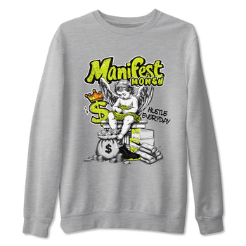 Foams One Black Volt shirts to match jordans Manifest Money sneaker match tees Air Foamposite One Black and Volt match shoes to clothes SNRT Sneaker Tees unisex cotton Heather Grey 2 shirts