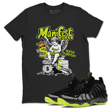 Foams One Black Volt shirts to match jordans Manifest Money sneaker match tees Air Foamposite One Black and Volt match shoes to clothes SNRT Sneaker Tees unisex cotton Black 1 shirts