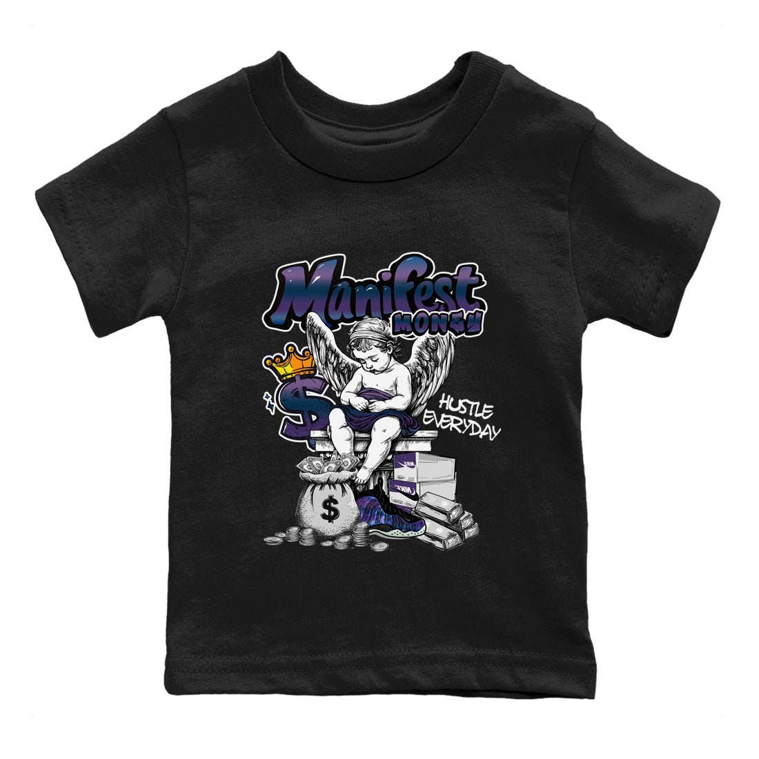 Foams One Galaxy shirts to match jordans Manifest Money best t shirts to wear with jordans Air Foamposite One Galaxy match shoes to clothes SNRT Sneaker Tees Youth Baby Black 2 tee