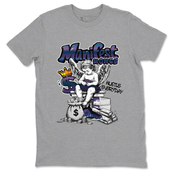 Foams One Galaxy shirts to match jordans Manifest Money best t shirts to wear with jordans Air Foamposite One Galaxy match shoes to clothes SNRT Sneaker Tees unisex cotton Heather Grey 2 shirts