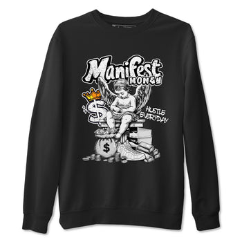 Manifest Money sneaker match t-shirt styled to complete your fit with the Air Foamposite One Triple White sneakers, shown in Black 2.