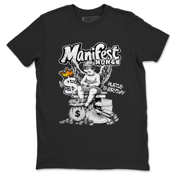 Manifest Money sneaker match t-shirt styled to complete your fit with the Air Foamposite One Triple White sneakers, shown in Black 2.