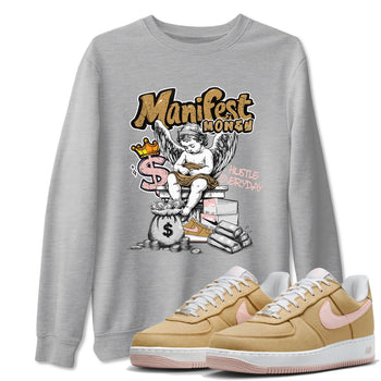 AF1 Linen shirts to match jordans Manifest Money sneaker match tees Air Force 1 Linen match shoes to clothes SNRT Sneaker Tees unisex cotton Heather Grey 1 shirts