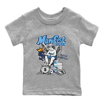 1s Obsidian shirts to match jordans Manifest Money shirts to match Jordans AJ1 Retro Low OG Obsidian match shoes to clothes SNRT Sneaker Tees Youth Baby Heather Grey 2 tee
